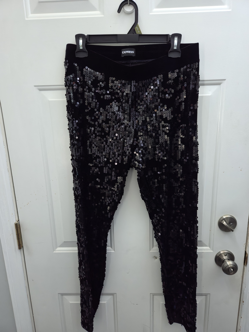 Express Women's Black Sequin Stretch Pants